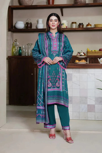 3PC Printed stitched Kotail Linen Suit KKT-3609 - Embroidered - KHAS STORES US -